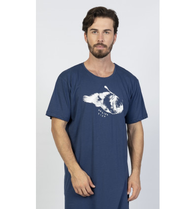 Pánská noční košile s krátkým rukávem Angler fish